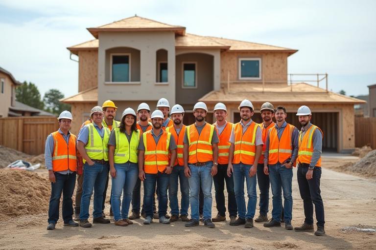 Sterling Buildworks team at a residential build site
