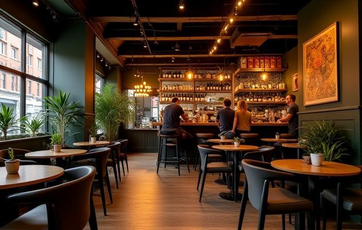 Stylish café interior in Manchester